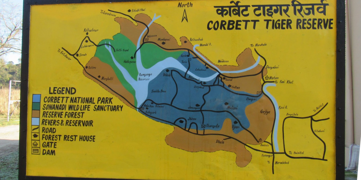 Map of Jim Corbett National Park